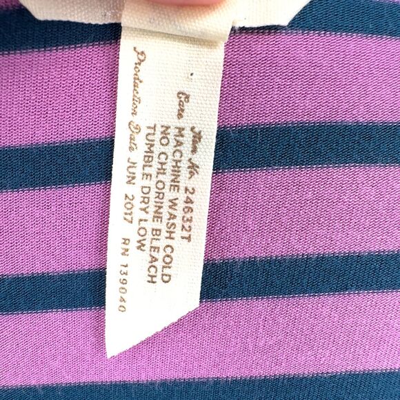 Matilda Jane Long Sleeve Top Womens Size Large Purple Stripe Front Pockets - Picture 10 of 14